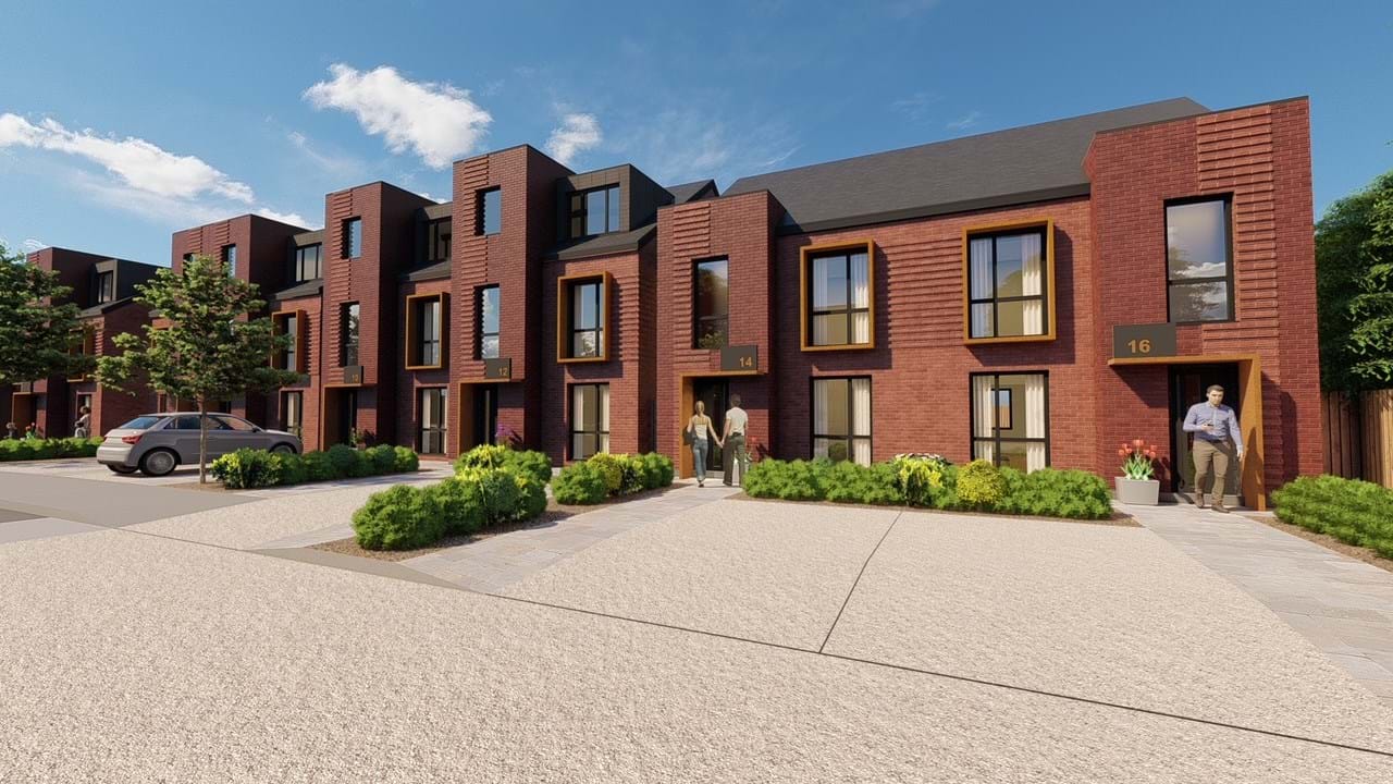 Artist's impression of new homes to be built at Oldham Rd Middleton by FCHO