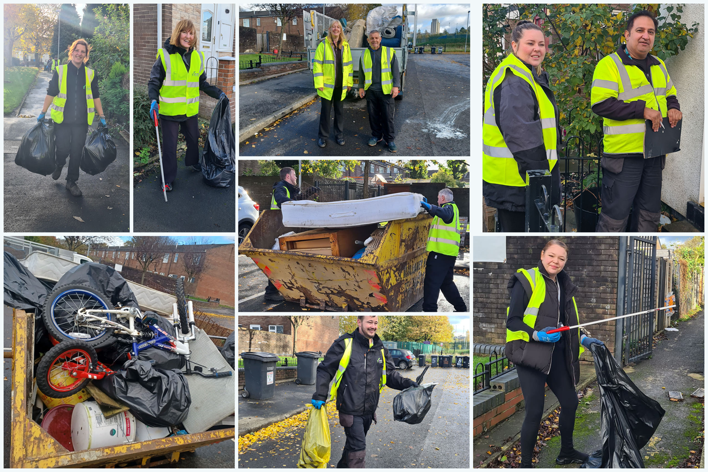 Variety of pictures taken at the West St/ Vale Drive  community waste collection day.