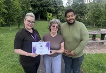 L R FCHO Neighbourhood Co Ordinator For Shaw Rebecca Poff, Volunteer Janet Nuttall And Parish Councillor For Shaw And Crompton Joe Beeston
