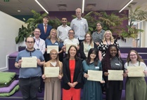 FCHO's Mark Gifford, MP Debbie Abrahams, Councillor Shaid Mushtaq With Summer School Attendees And Colleagues From Debbie's Office (1)
