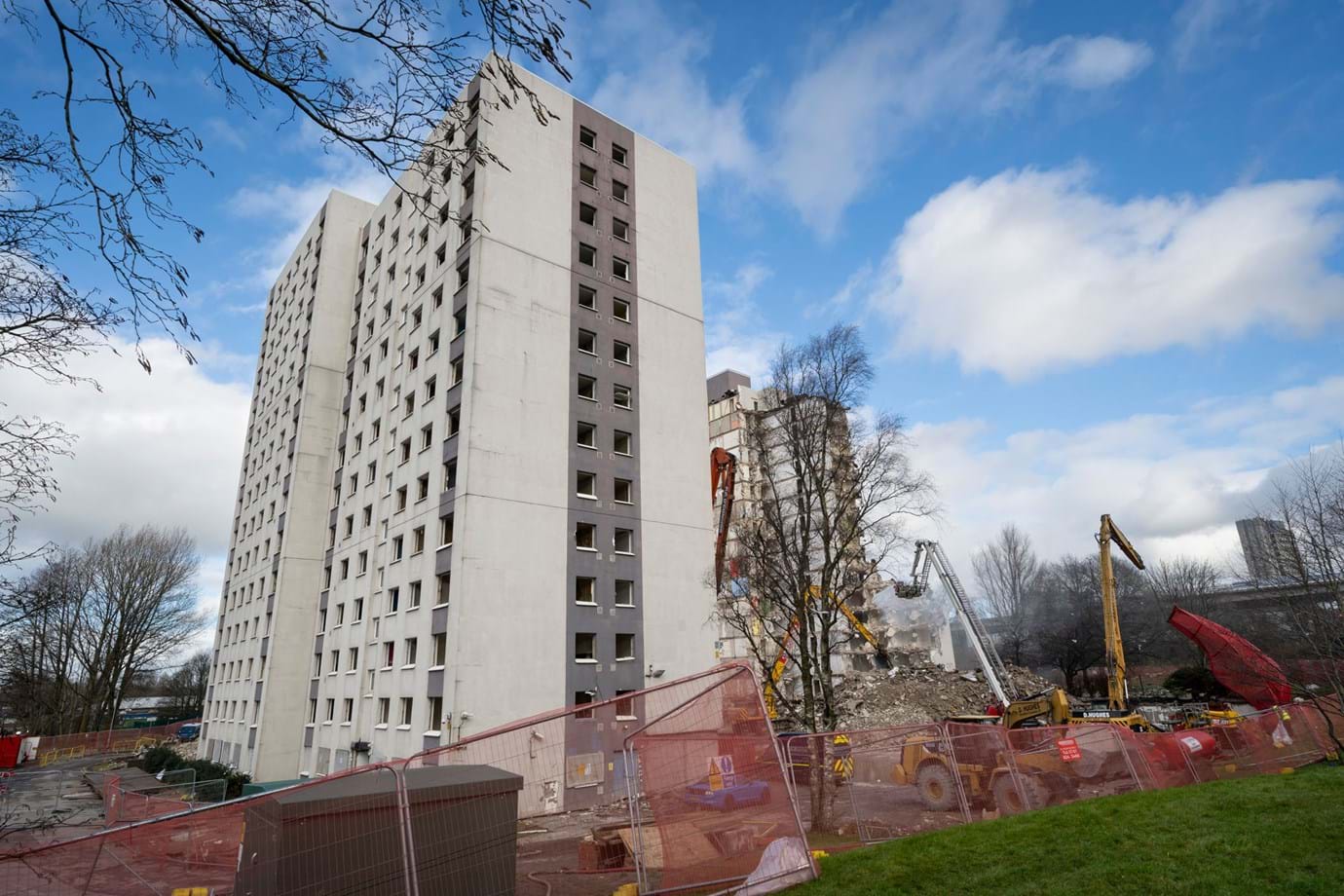 Work to demolish the tower blocks is being carried out by Oldham-based, specialist contractor D Hughes Demolition and Excavation Ltd which has experience and expertise in handling projects of this scale.