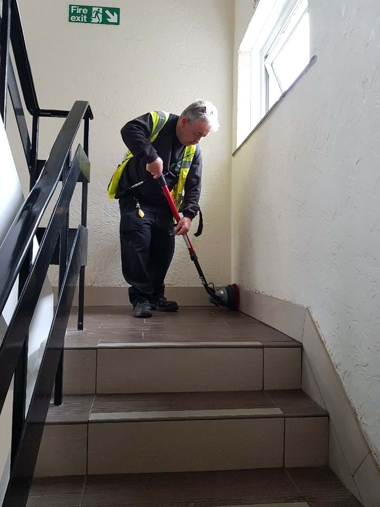 Our Neighbourhood Care team is now using new battery operated cleaning equipment in our communal blocks to help improve our service to you and help reduce our environmental impact.
