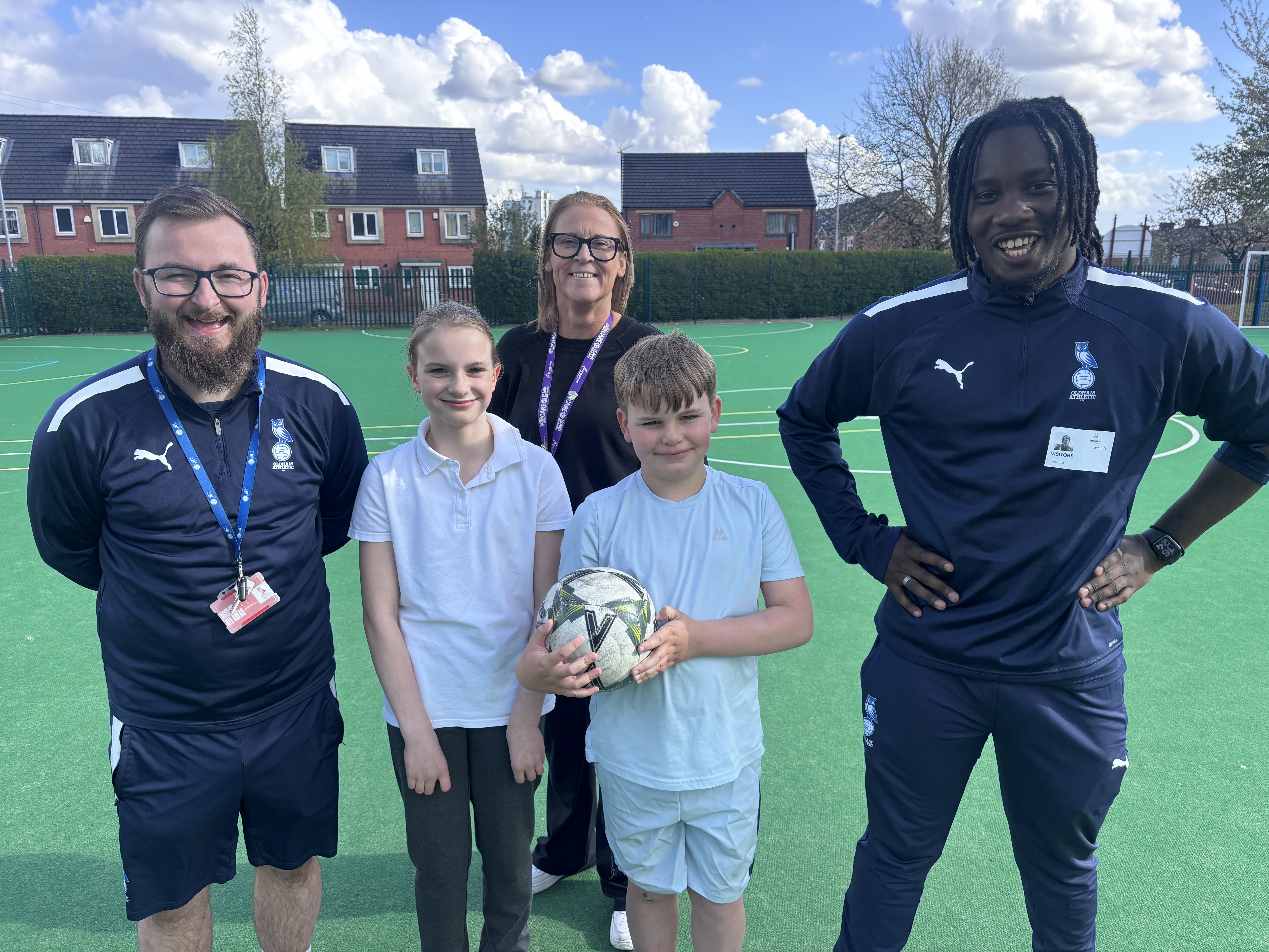 (L R) Martin Vose Head Of Community At OACT, Mable Briggs, Naomi Martin Smith Stronger Communities Manager At FCHO, Brody Briggs, Mannie Francis Thompson Allen Burnett Community Project Manager At OACT