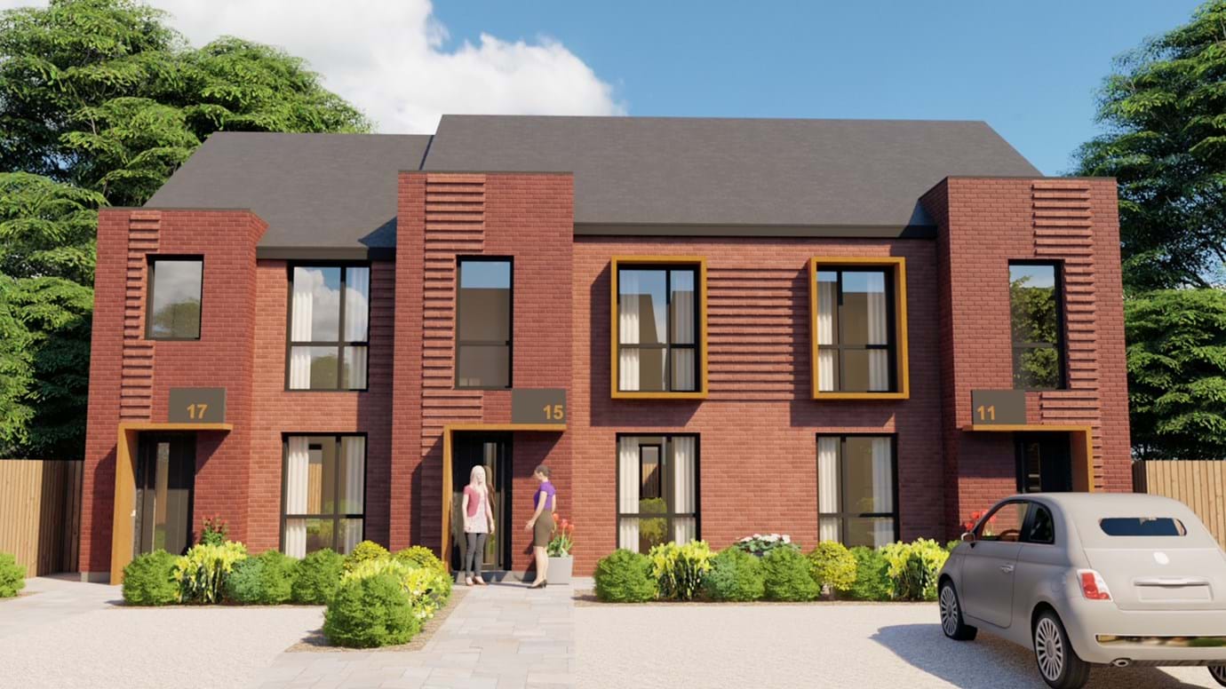 Artist's impression of new homes to be built at Oldham Rd Middleton by FCHO