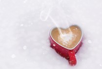 Mug In Snow Heart Shaped