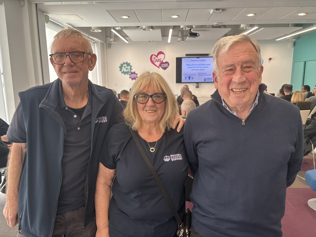 (L R) Volunteers Eric And Susan Richardson And Chairman And Trustee Phil Ormesher From Prostate Cancer Support (1)